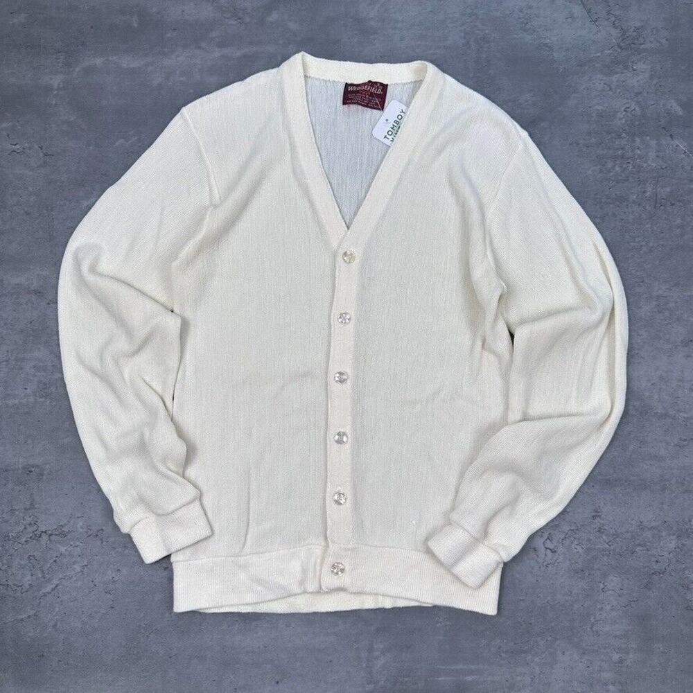 Vintage Wedgefield Cream Button Up Cardigan Sweater